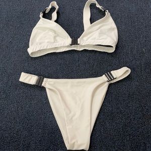 White buckle bikini set